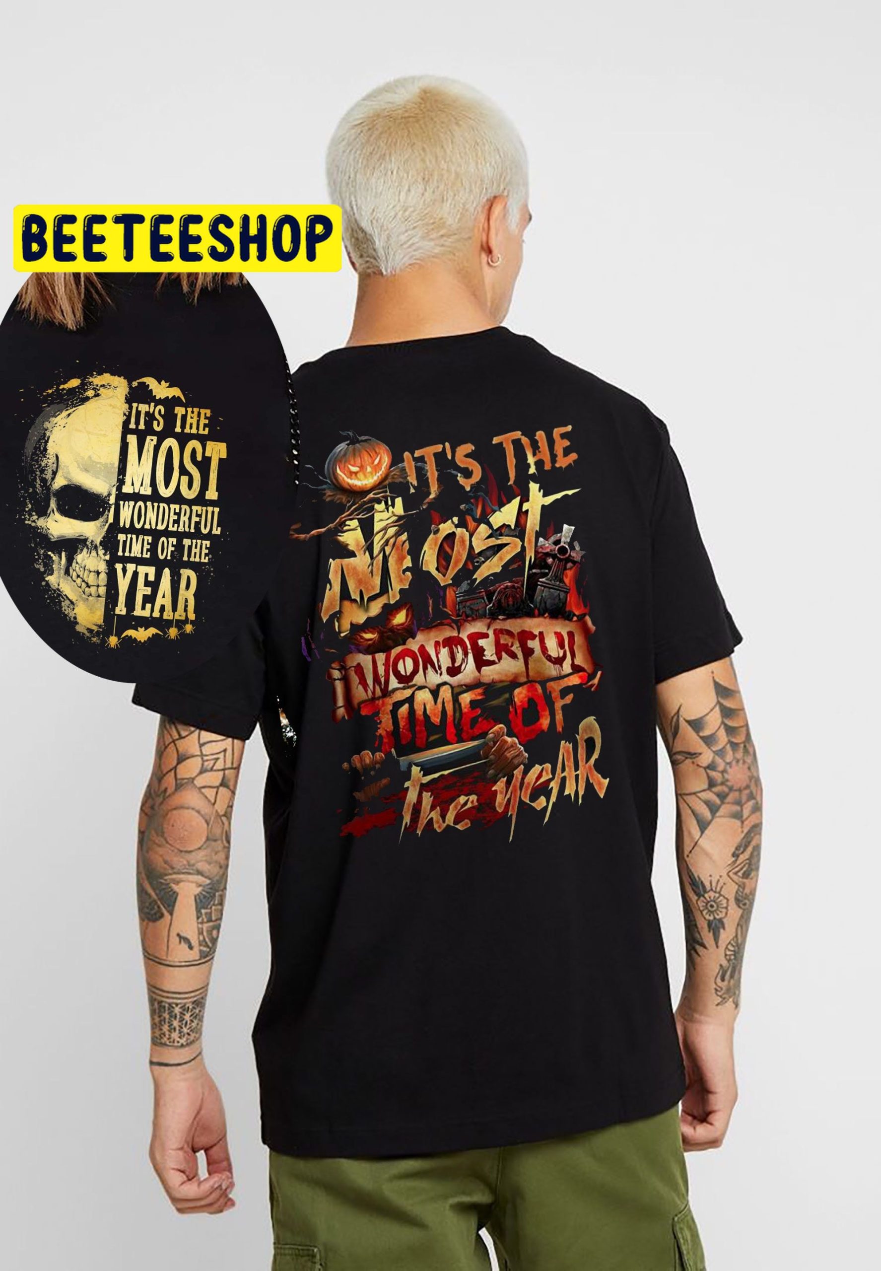 It's The Most Wonderful Time Of The Year Halloween Pumpkin Spooky Season Double Sided Unsiex T-Shirt It's The Most Wonderful Time Of The Year Halloween Pumpkin Spooky Season Double Sided Unsiex T-Shirt