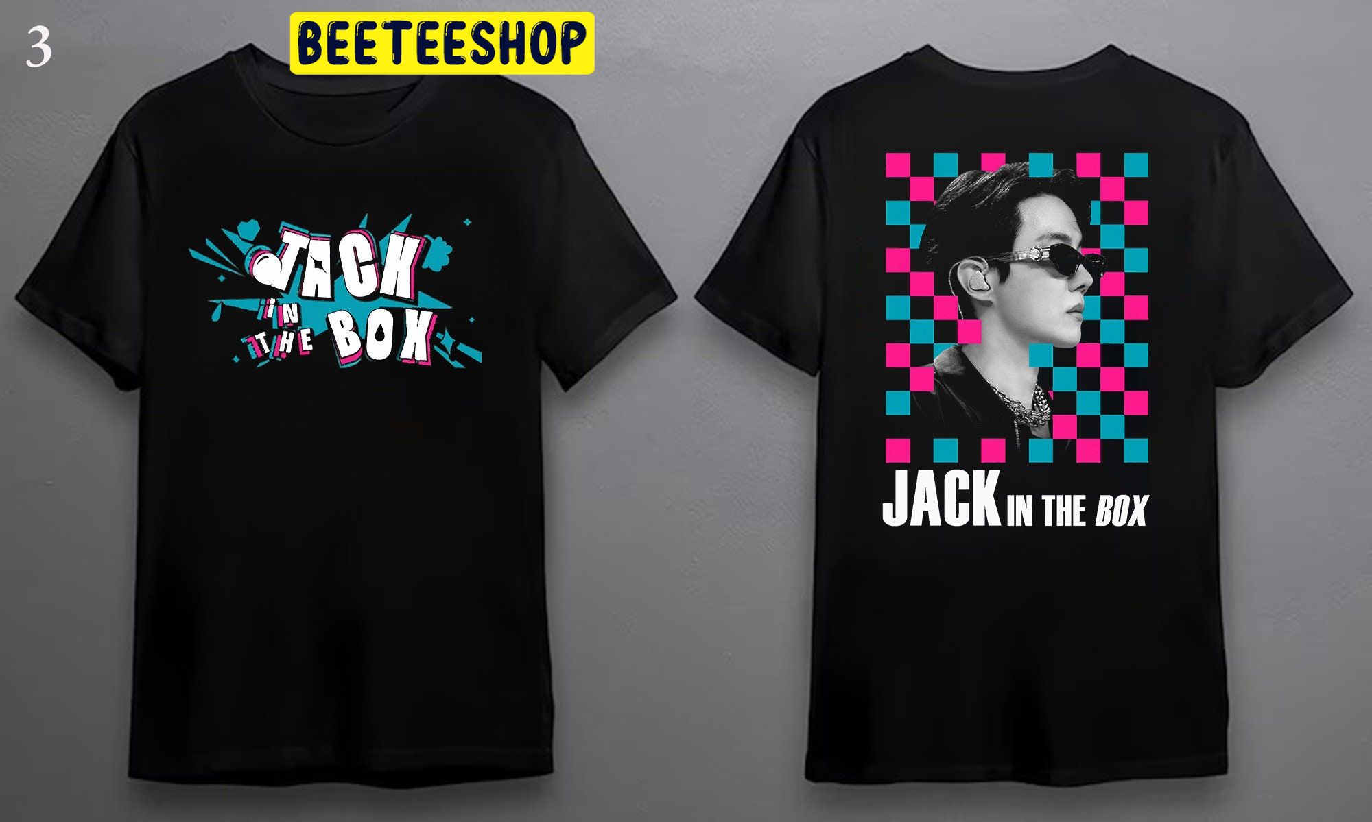 Jhope Jack In The Box Hobipalooza Double Sided Unsiex T-Shirt Jhope Jack In The Box Hobipalooza Double Sided Unsiex T-Shirt