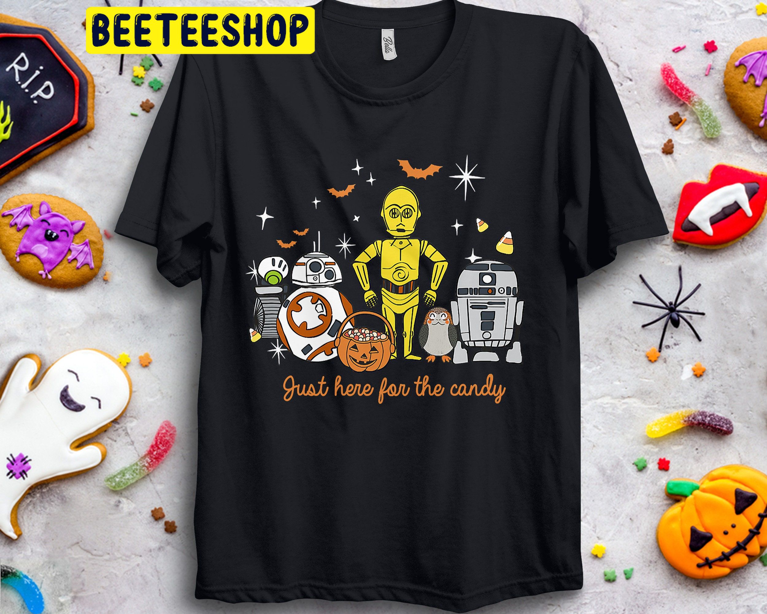 Just Here For The Candy Trick Or Treat Star Wars Group Shot Halloween Unisex T-Shirt Just Here For The Candy Trick Or Treat Star Wars Group Shot Halloween Unisex T-Shirt
