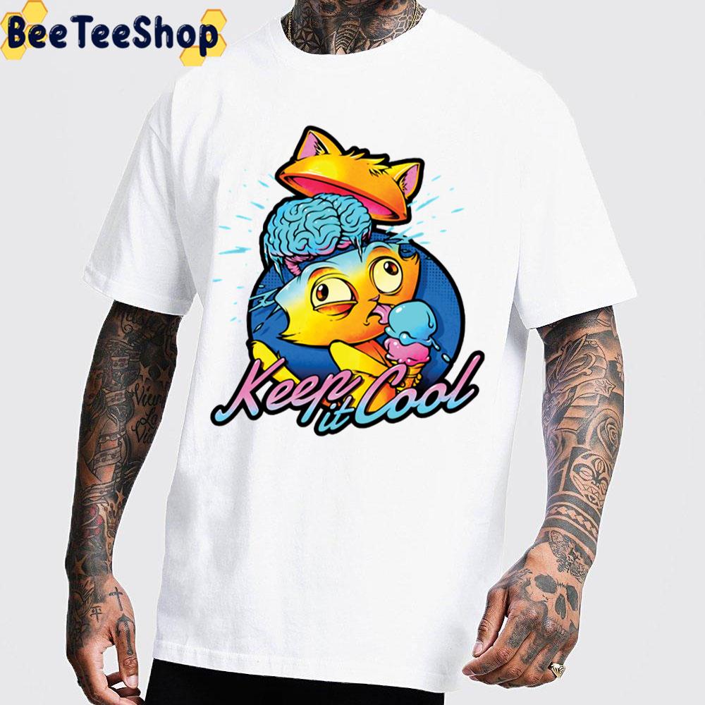 Keep It Cool Funny Cat Eating Ice Cream Trending Unisex T-Shirt Keep It Cool Funny Cat Eating Ice Cream Trending Unisex T-Shirt
