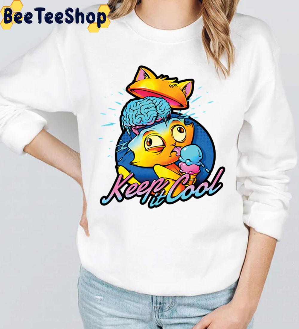 Keep It Cool Funny Cat Eating Ice Cream Trending Unisex T-Shirt Keep It Cool Funny Cat Eating Ice Cream Trending Unisex T-Shirt
