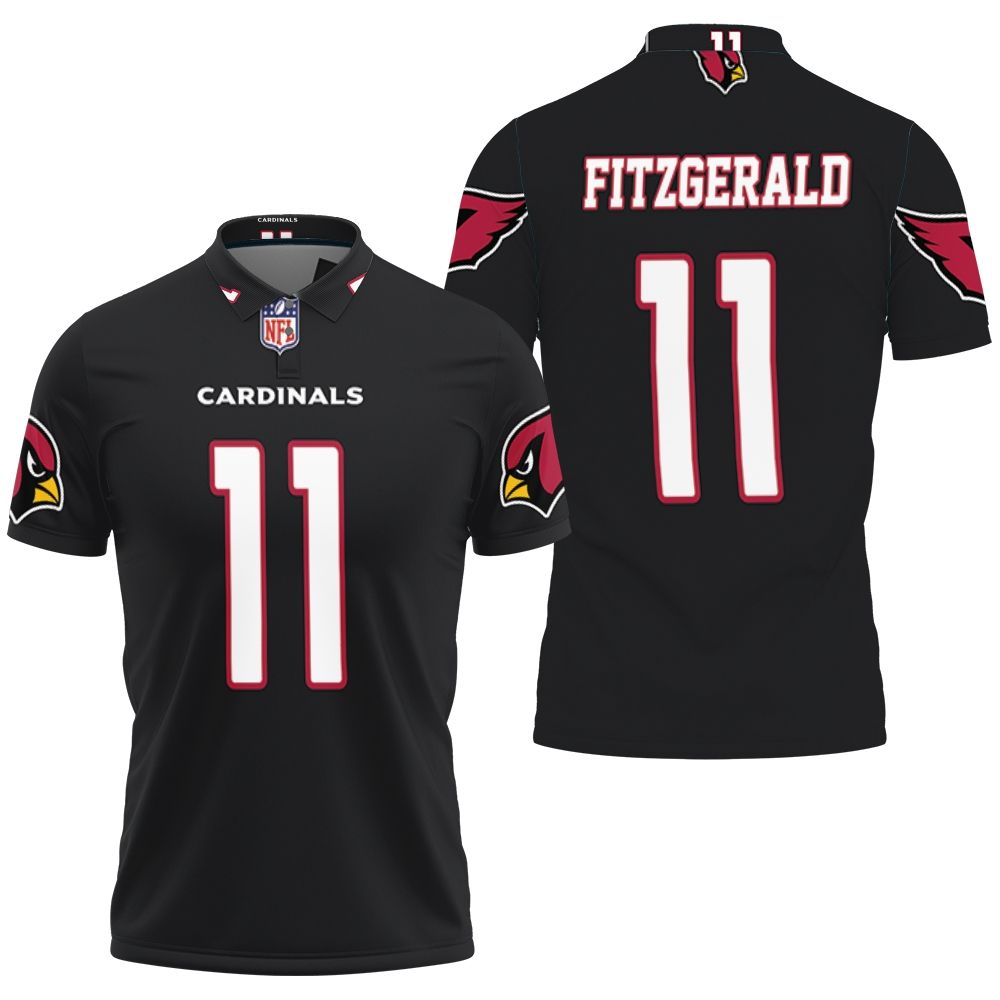 Larry Fitzgerald Arizona Cardinals Alternate Game Black 2019 Jersey Inspired Style 3D All Over Print Polo Shirt Larry Fitzgerald Arizona Cardinals Alternate Game Black 2019 Jersey Inspired Style 3D All Over Print Polo Shirt