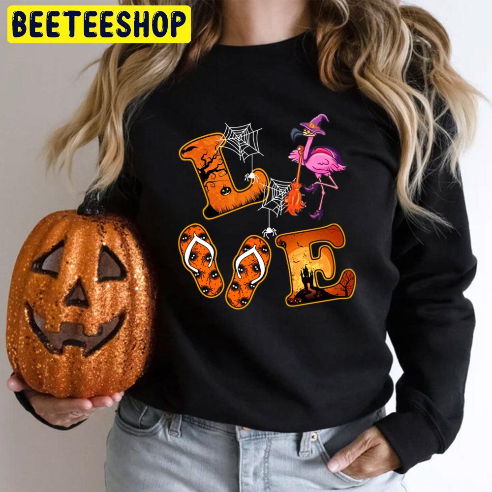 Love Flamingos Witch Halloween Trending Unisex T-Shirt Love Flamingos Witch Halloween Trending Unisex T-Shirt
