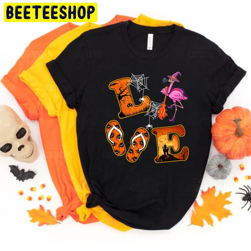 Love Flamingos Witch Halloween Trending Unisex T-Shirt Love Flamingos Witch Halloween Trending Unisex T-Shirt