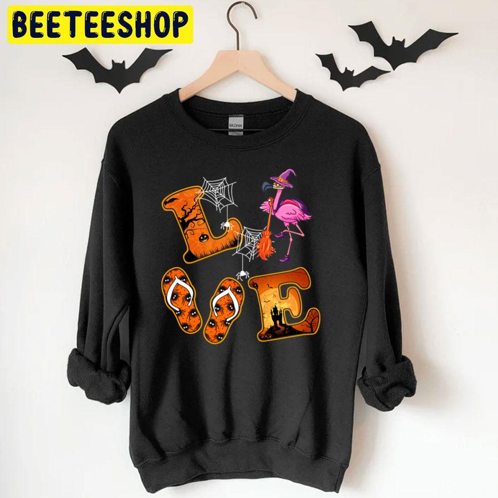 Love Flamingos Witch Halloween Trending Unisex T-Shirt Love Flamingos Witch Halloween Trending Unisex T-Shirt