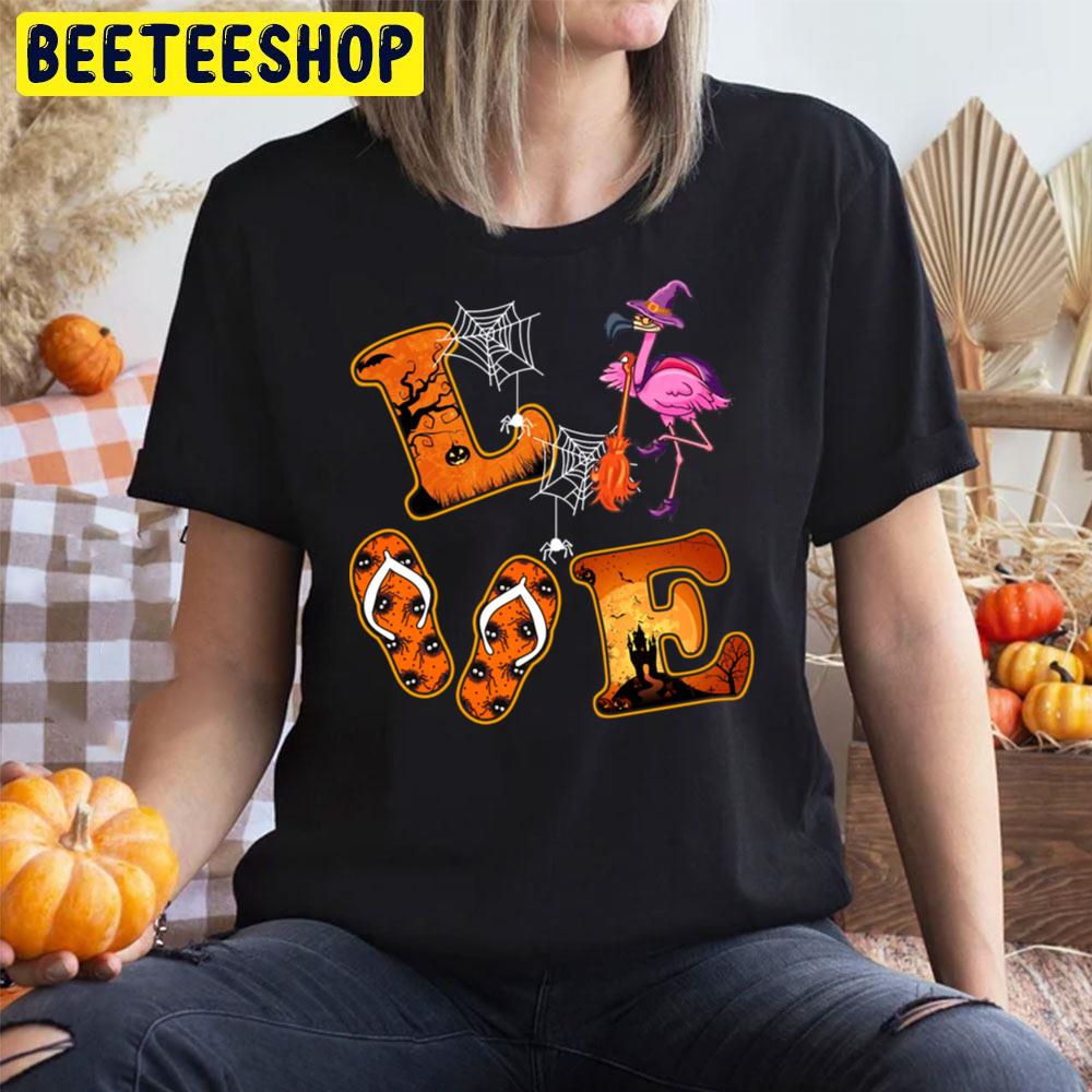 Love Flamingos Witch Halloween Trending Unisex T-Shirt Love Flamingos Witch Halloween Trending Unisex T-Shirt