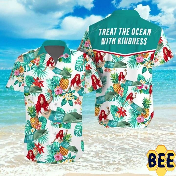 Mermaid Treat Our Oceans With Kindness Trending Hawaiian Shirt Mermaid Treat Our Oceans With Kindness Trending Hawaiian Shirt