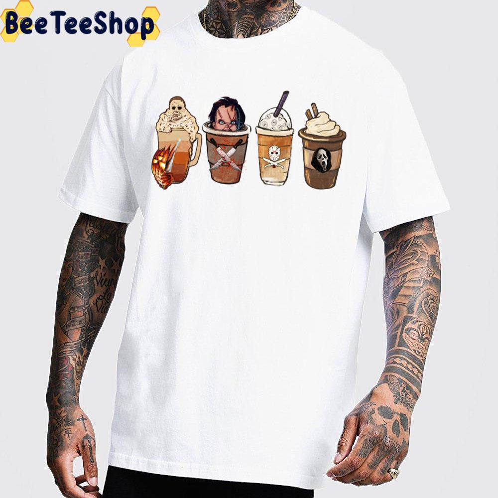 Michael Myres Jason Voorhees Chucky And Ghostface Halloween Horror Coffee Trending Unisex T-Shirt Michael Myres Jason Voorhees Chucky And Ghostface Halloween Horror Coffee Trending Unisex T-Shirt