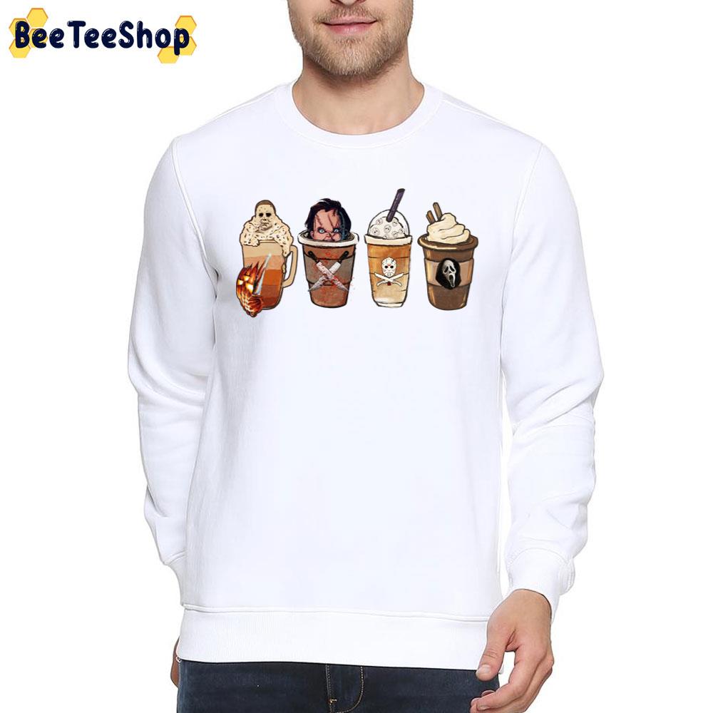 Michael Myres Jason Voorhees Chucky And Ghostface Halloween Horror Coffee Trending Unisex T-Shirt Michael Myres Jason Voorhees Chucky And Ghostface Halloween Horror Coffee Trending Unisex T-Shirt