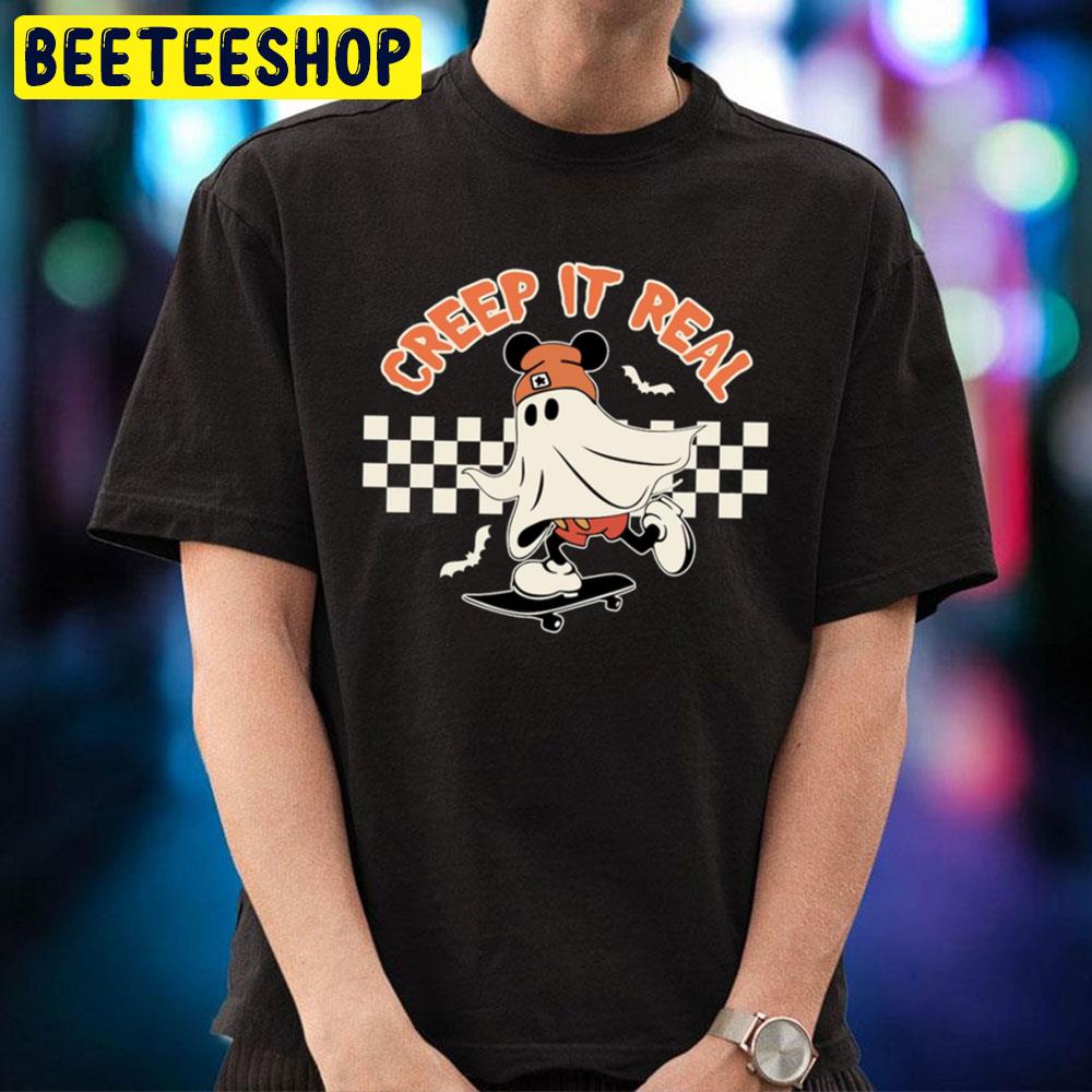 Mickey Ghost Boy Creep It Real Skateboarding Halloween Trending Unisex T-Shirt Mickey Ghost Boy Creep It Real Skateboarding Halloween Trending Unisex T-Shirt