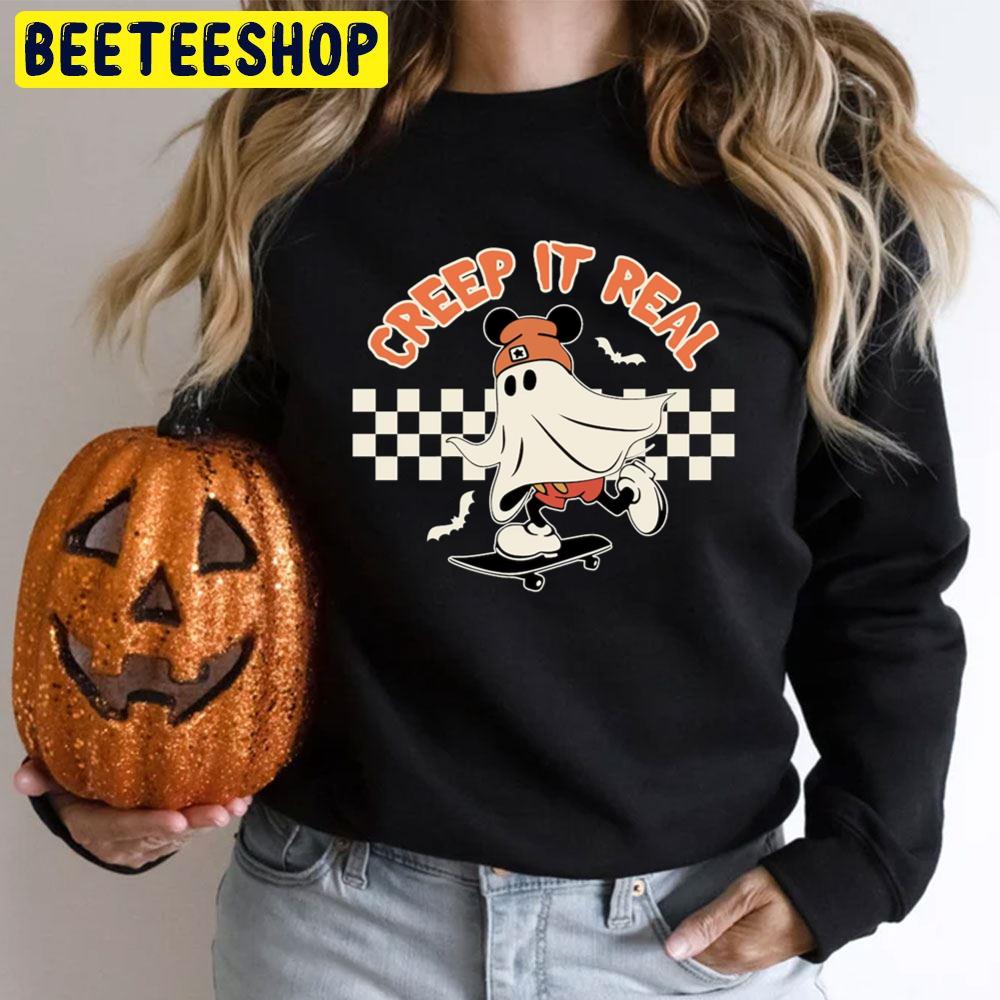 Mickey Ghost Boy Creep It Real Skateboarding Halloween Trending Unisex T-Shirt Mickey Ghost Boy Creep It Real Skateboarding Halloween Trending Unisex T-Shirt
