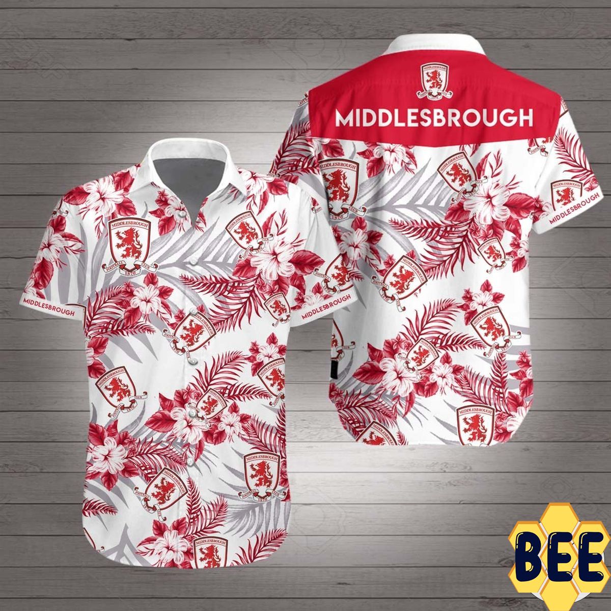 Middlesbrough F.C Tropical Flower Trending Hawaiian Shirt Middlesbrough F.C Tropical Flower Trending Hawaiian Shirt