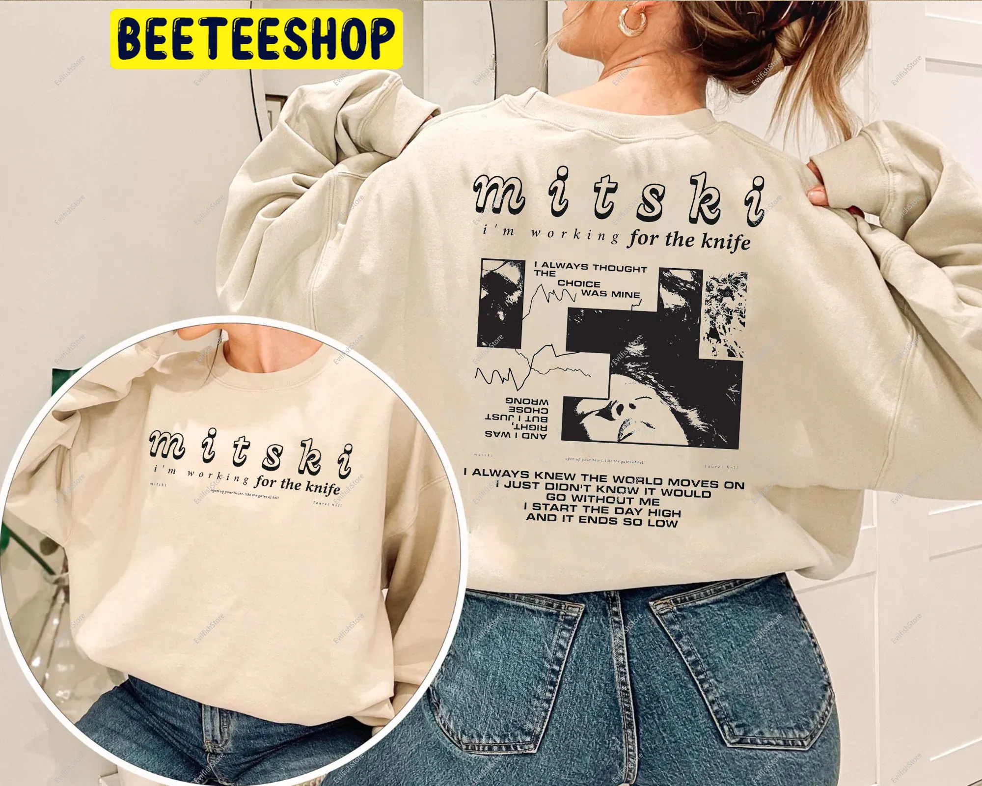 Mitski I'm Working For The Knife Double Side Unisex Sweatshirt Mitski I'm Working For The Knife Double Side Unisex Sweatshirt