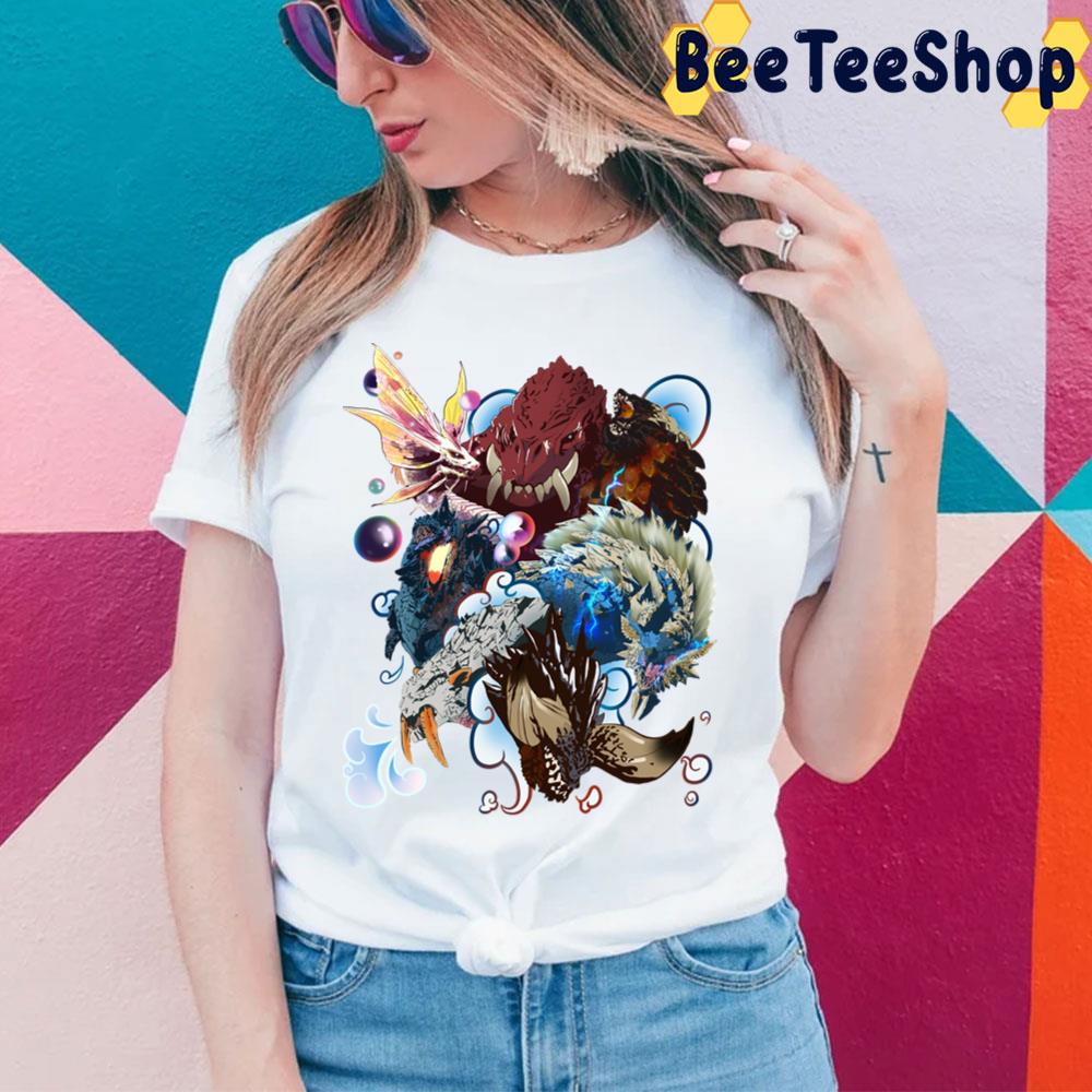 Monster Hunter Game Collage Art Trending Unisex T-Shirt Monster Hunter Game Collage Art Trending Unisex T-Shirt