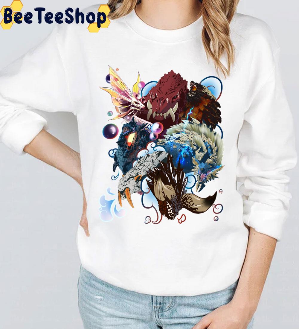 Monster Hunter Game Collage Art Trending Unisex T-Shirt Monster Hunter Game Collage Art Trending Unisex T-Shirt