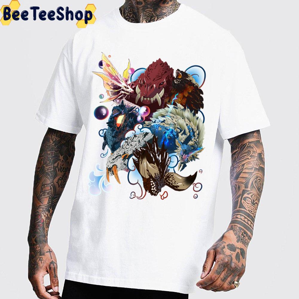 Monster Hunter Game Collage Art Trending Unisex T-Shirt Monster Hunter Game Collage Art Trending Unisex T-Shirt