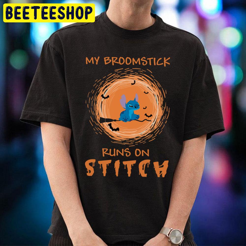 My Broomstick Runs On Stitch Halloween Trending Unisex T-Shirt My Broomstick Runs On Stitch Halloween Trending Unisex T-Shirt