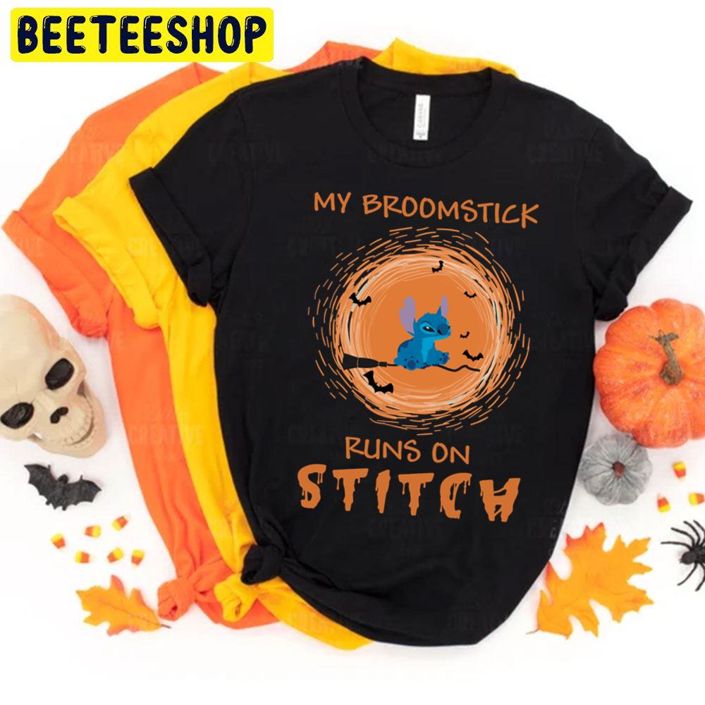 My Broomstick Runs On Stitch Halloween Trending Unisex T-Shirt My Broomstick Runs On Stitch Halloween Trending Unisex T-Shirt