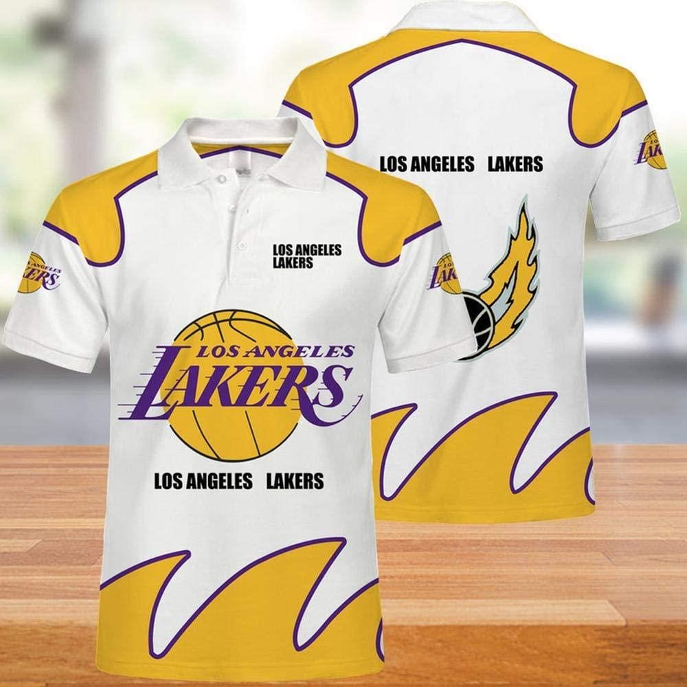 Nba Los Angeles Lakers Casual Summer Short Polo Shirt Nba Los Angeles Lakers Casual Summer Short Polo Shirt