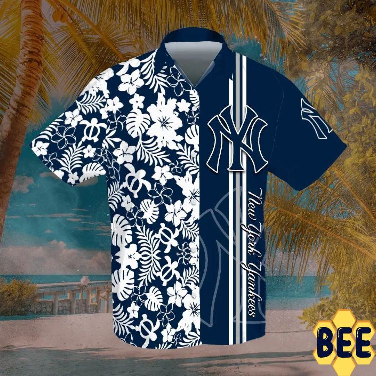 New York Yankees Tropical Flower Trending Hawaiian Shirt New York Yankees Tropical Flower Trending Hawaiian Shirt