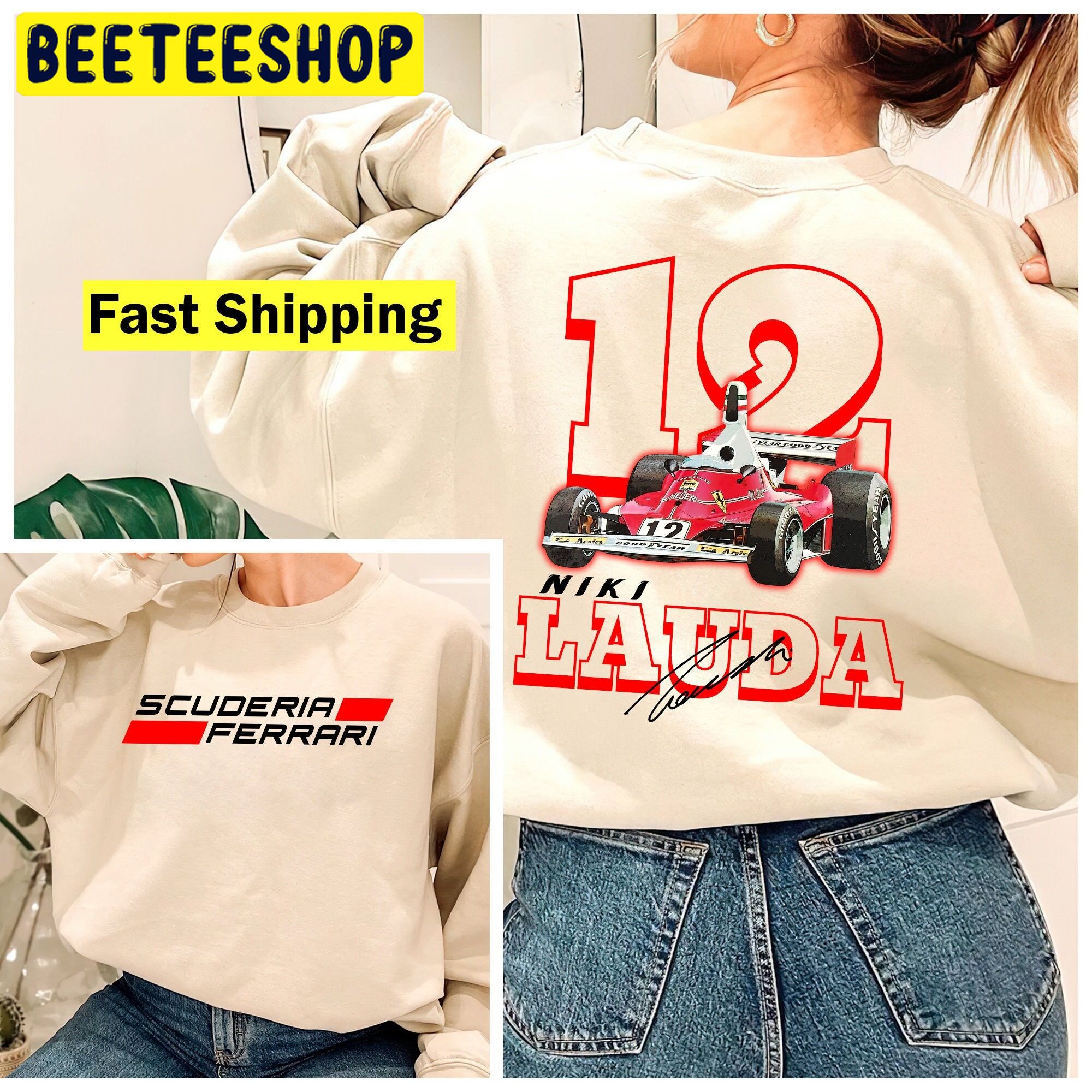 Niki Lauda Formula One F1 Racing Double Side Unisex Sweatshirt Niki Lauda Formula One F1 Racing Double Side Unisex Sweatshirt