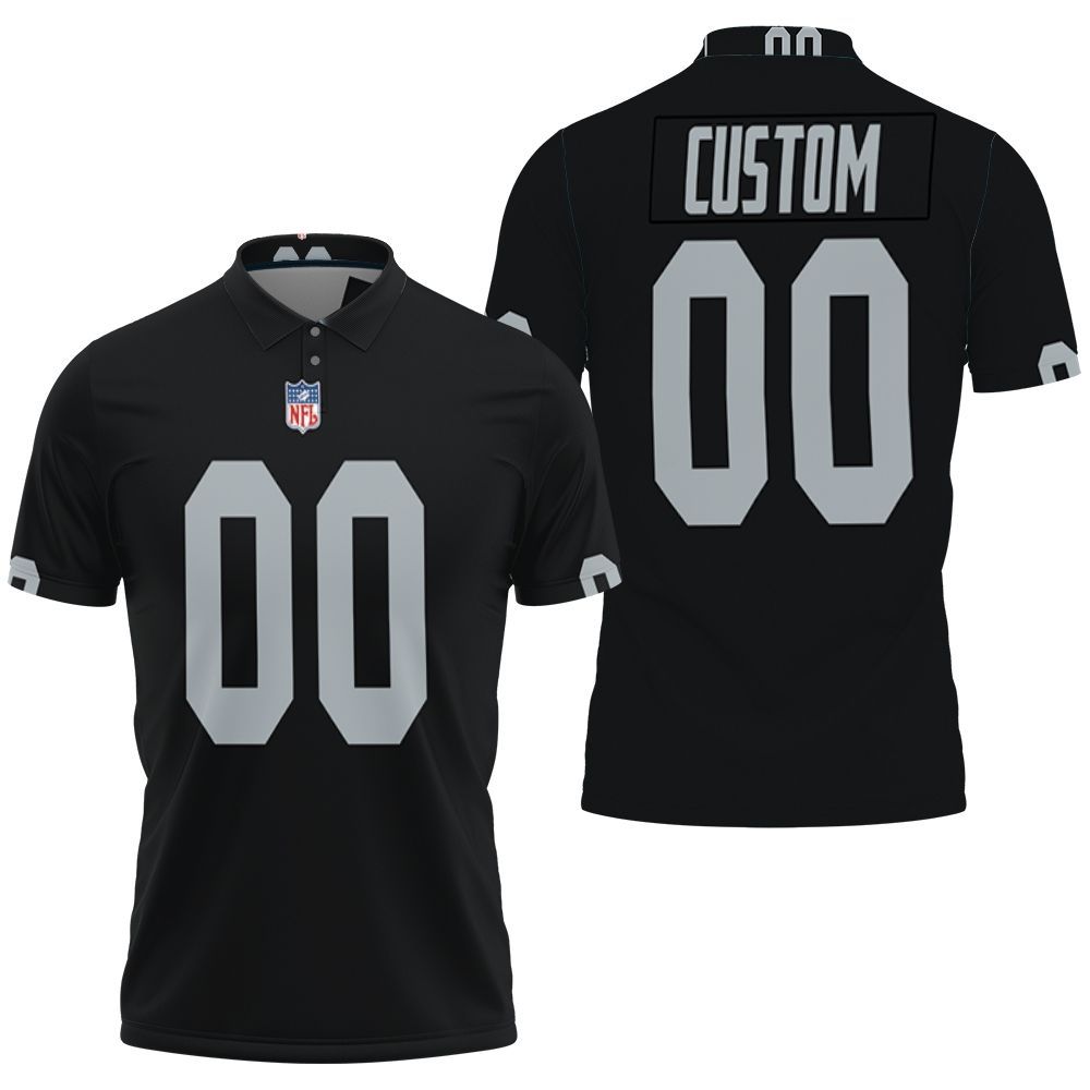 Oakland Raiders Personalized Custom Game Black Jersey Inspired Style 3D All Over Print Polo Shirt Oakland Raiders Personalized Custom Game Black Jersey Inspired Style 3D All Over Print Polo Shirt