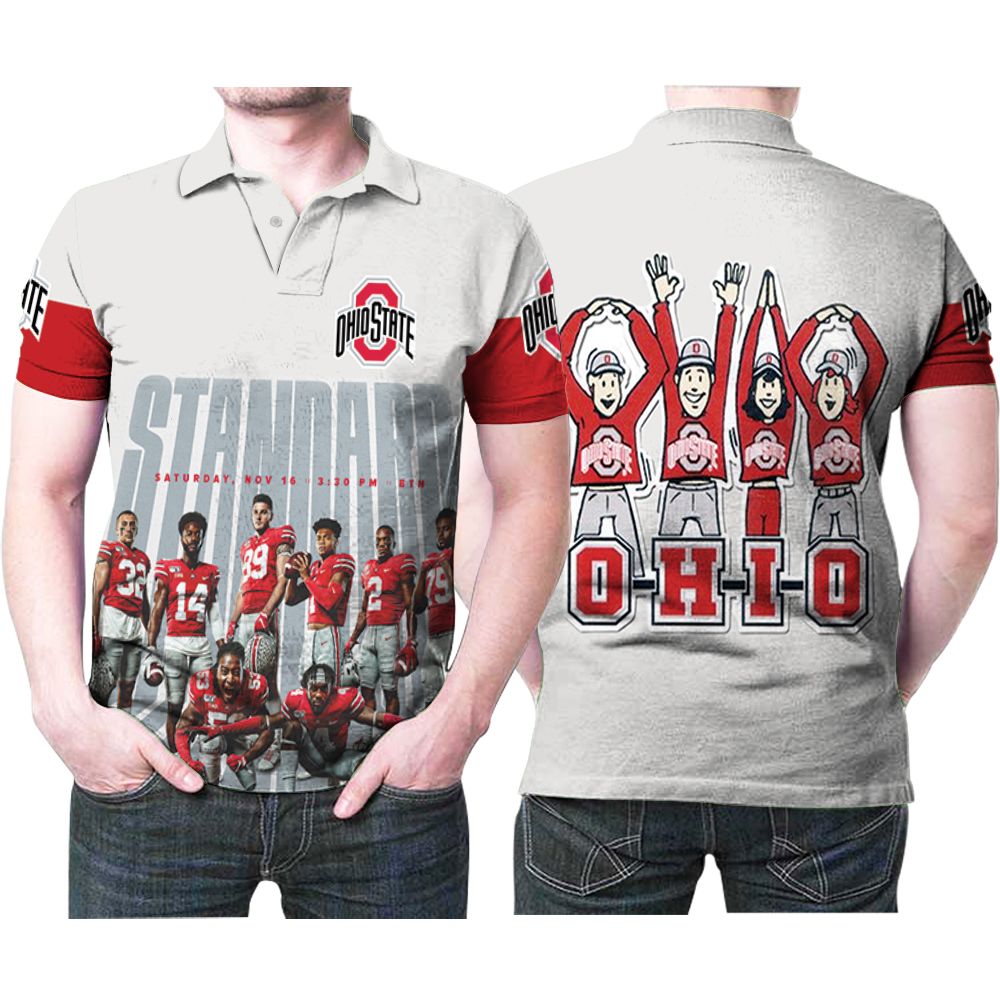 Ohio State Buckeyes Standard Football Team University 3D All Over Print Polo Shirt Ohio State Buckeyes Standard Football Team University 3D All Over Print Polo Shirt