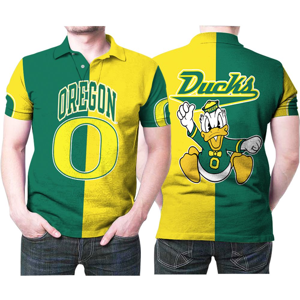 Oregon Ducks Logo Green And Yellow Printed Gift For Ducks Fan 3D All Over Print Polo Shirt Oregon Ducks Logo Green And Yellow Printed Gift For Ducks Fan 3D All Over Print Polo Shirt