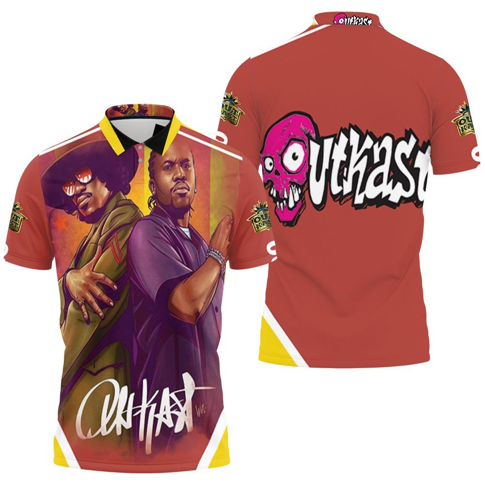 Outkast Portrait Vintage 3D All Over Print Polo Shirt Outkast Portrait Vintage 3D All Over Print Polo Shirt