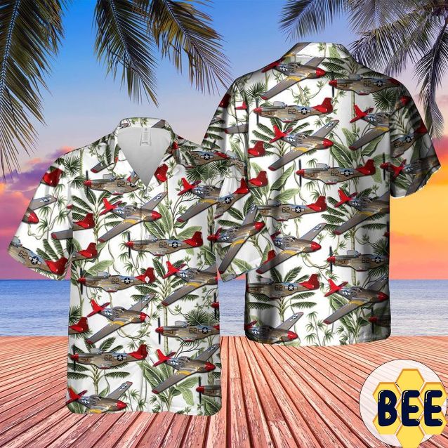 P-51 Red Tail Mustang Bunny Trending Hawaiian Shirt P-51 Red Tail Mustang Bunny Trending Hawaiian Shirt