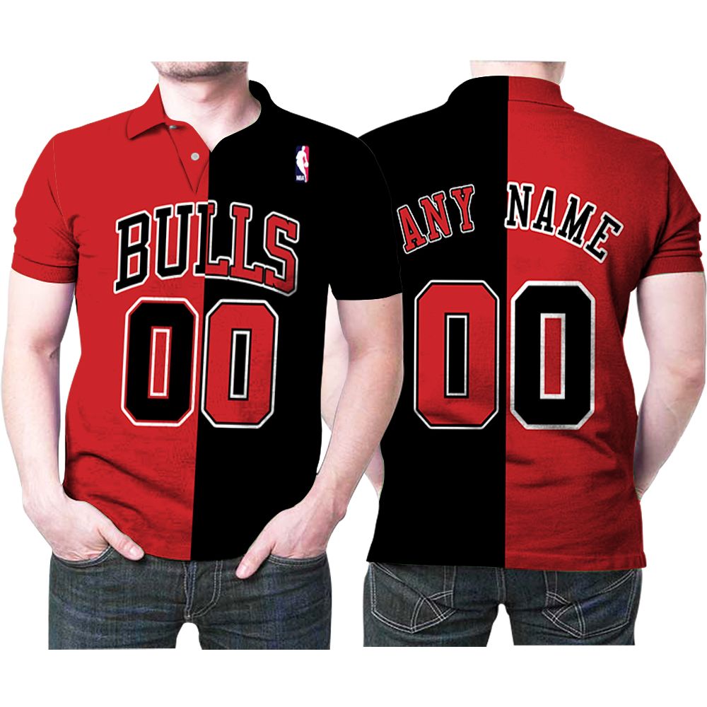 Personalized Chicago Bulls Any Name 00 90s Throwback Split Edition Red Black Jersey Inspired Style 3D All Over Print Polo Shirt Personalized Chicago Bulls Any Name 00 90s Throwback Split Edition Red Black Jersey Inspired Style 3D All Over Print Polo Shirt