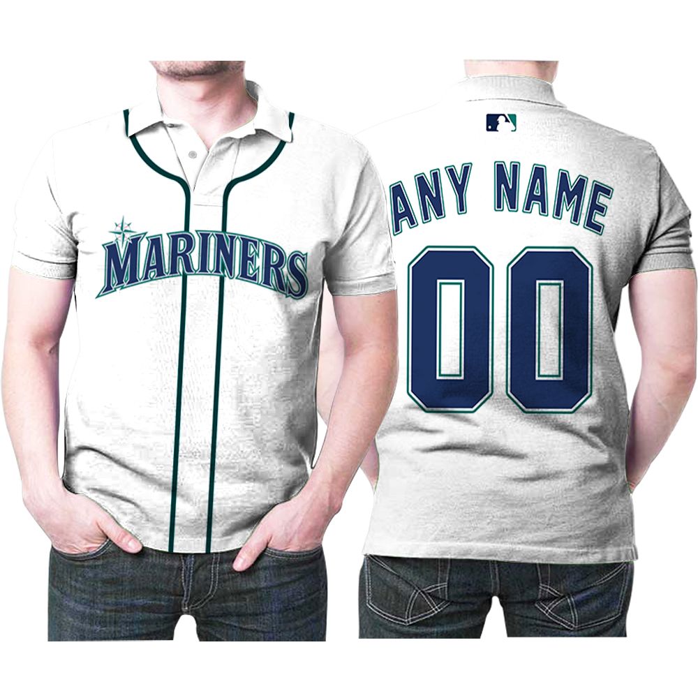 Personalized Seattle Mariners 00 Anyname Majestic White Jersey Inspired Style Polo Shirt Personalized Seattle Mariners 00 Anyname Majestic White Jersey Inspired Style Polo Shirt