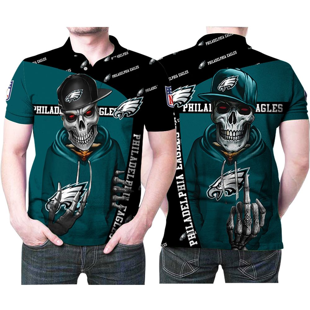 Philadelphia Eagles Hip Hop Skull Cool Logo Snapback 3D All Over Print Polo Shirt Philadelphia Eagles Hip Hop Skull Cool Logo Snapback 3D All Over Print Polo Shirt