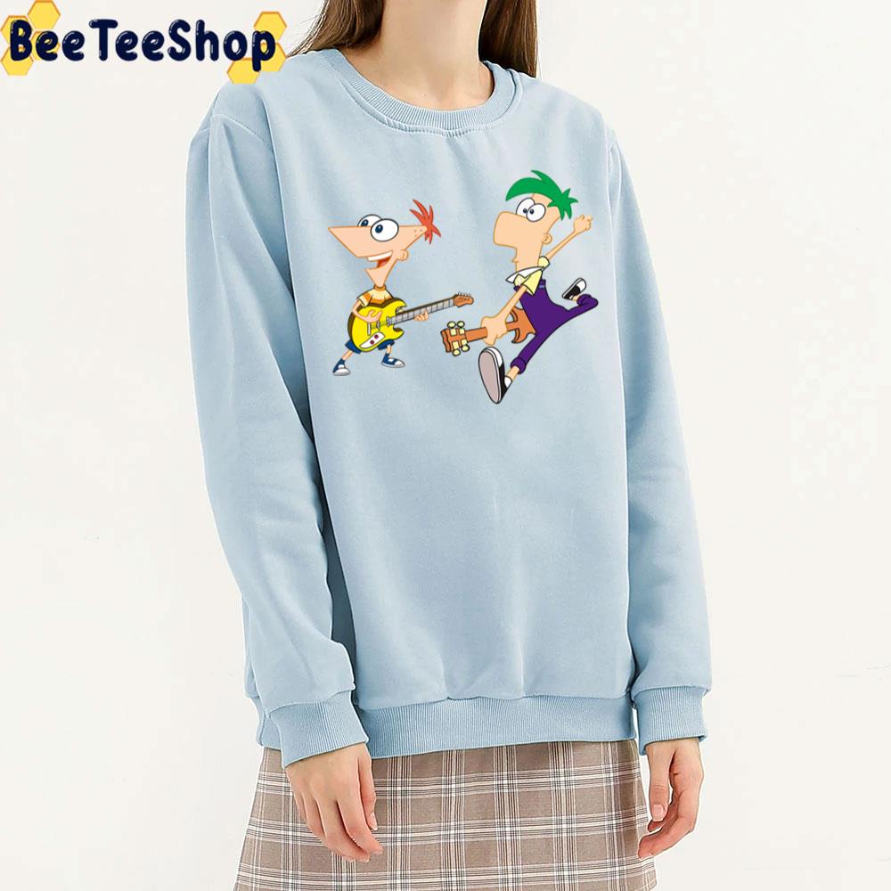 Phineas And Ferb Cool Playing Guitar Trending Unisex T-Shirt Phineas And Ferb Cool Playing Guitar Trending Unisex T-Shirt