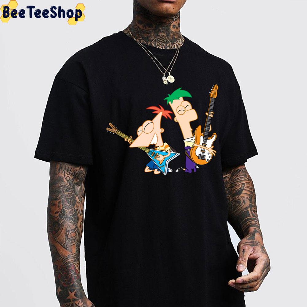 Phineas And Ferb Playing Guitar Trending Unisex T-Shirt Phineas And Ferb Playing Guitar Trending Unisex T-Shirt