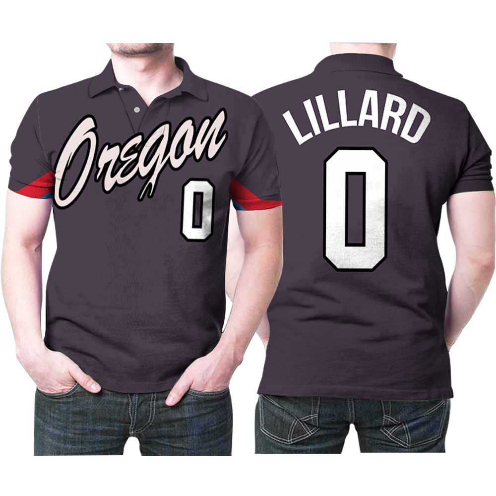 Portland Trail Blazers Damian Lillard 0 Nba Basketball Team 2020 City Edition Black Jersey Style Polo Shirt Portland Trail Blazers Damian Lillard 0 Nba Basketball Team 2020 City Edition Black Jersey Style Polo Shirt