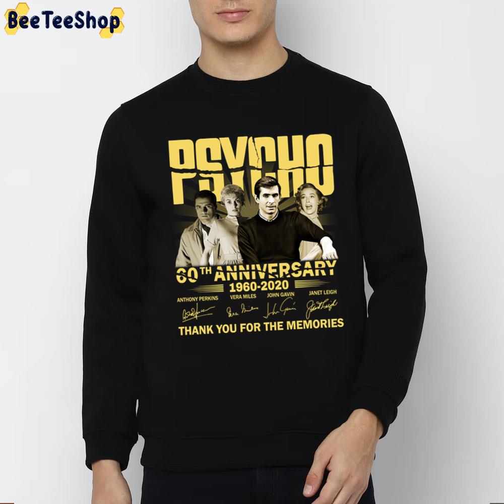 Psycho 60th Anniversary 1960 2020 Signatures Thank You For The Memories Trending Unisex T-Shirt Psycho 60th Anniversary 1960 2020 Signatures Thank You For The Memories Trending Unisex T-Shirt