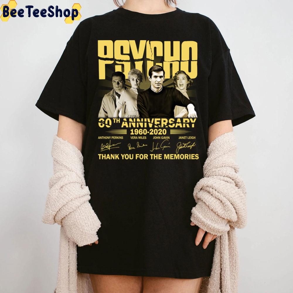 Psycho 60th Anniversary 1960 2020 Signatures Thank You For The Memories Trending Unisex T-Shirt Psycho 60th Anniversary 1960 2020 Signatures Thank You For The Memories Trending Unisex T-Shirt