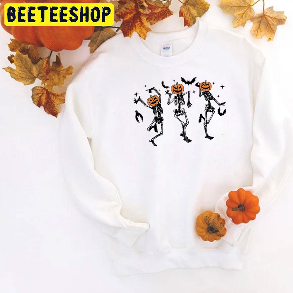 Pumpkin Head Skeletons Dancing Halloween Trending Unisex T-Shirt Pumpkin Head Skeletons Dancing Halloween Trending Unisex T-Shirt