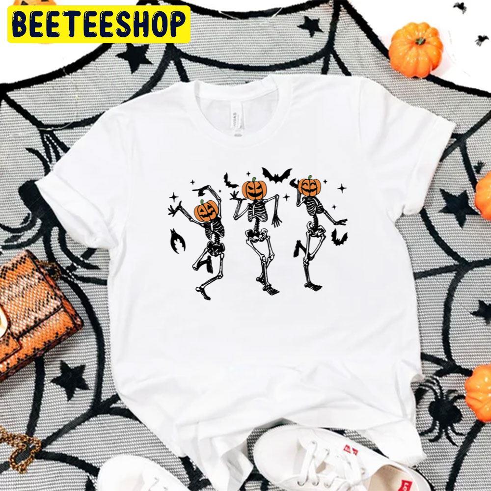 Pumpkin Head Skeletons Dancing Halloween Trending Unisex T-Shirt Pumpkin Head Skeletons Dancing Halloween Trending Unisex T-Shirt