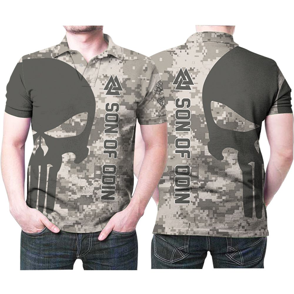 Punisher Skull Viking Symbol Son Of Odin 3D All Over Print Polo Shirt Punisher Skull Viking Symbol Son Of Odin 3D All Over Print Polo Shirt