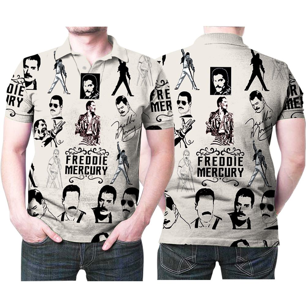 Queen In Memories Freedie Mercury Signature 3D All Over Print Polo Shirt Queen In Memories Freedie Mercury Signature 3D All Over Print Polo Shirt