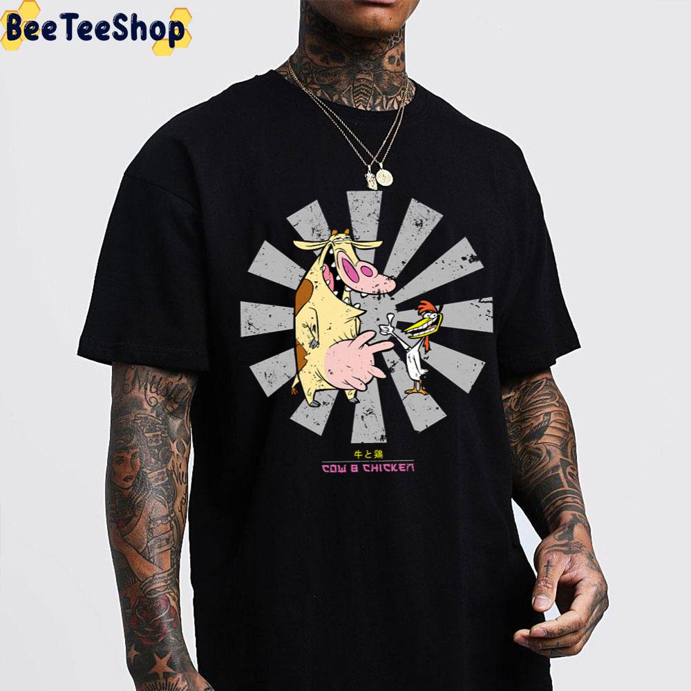 Retro Japanese Cow And Chicken Trending Unisex T-Shirt Retro Japanese Cow And Chicken Trending Unisex T-Shirt