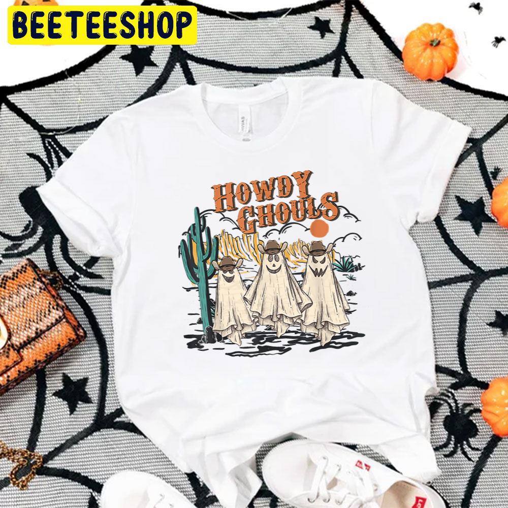 Retro Vintage Howdy Ghouls Cowboy Cowgirl Halloween Trending Unisex T-Shirt Retro Vintage Howdy Ghouls Cowboy Cowgirl Halloween Trending Unisex T-Shirt