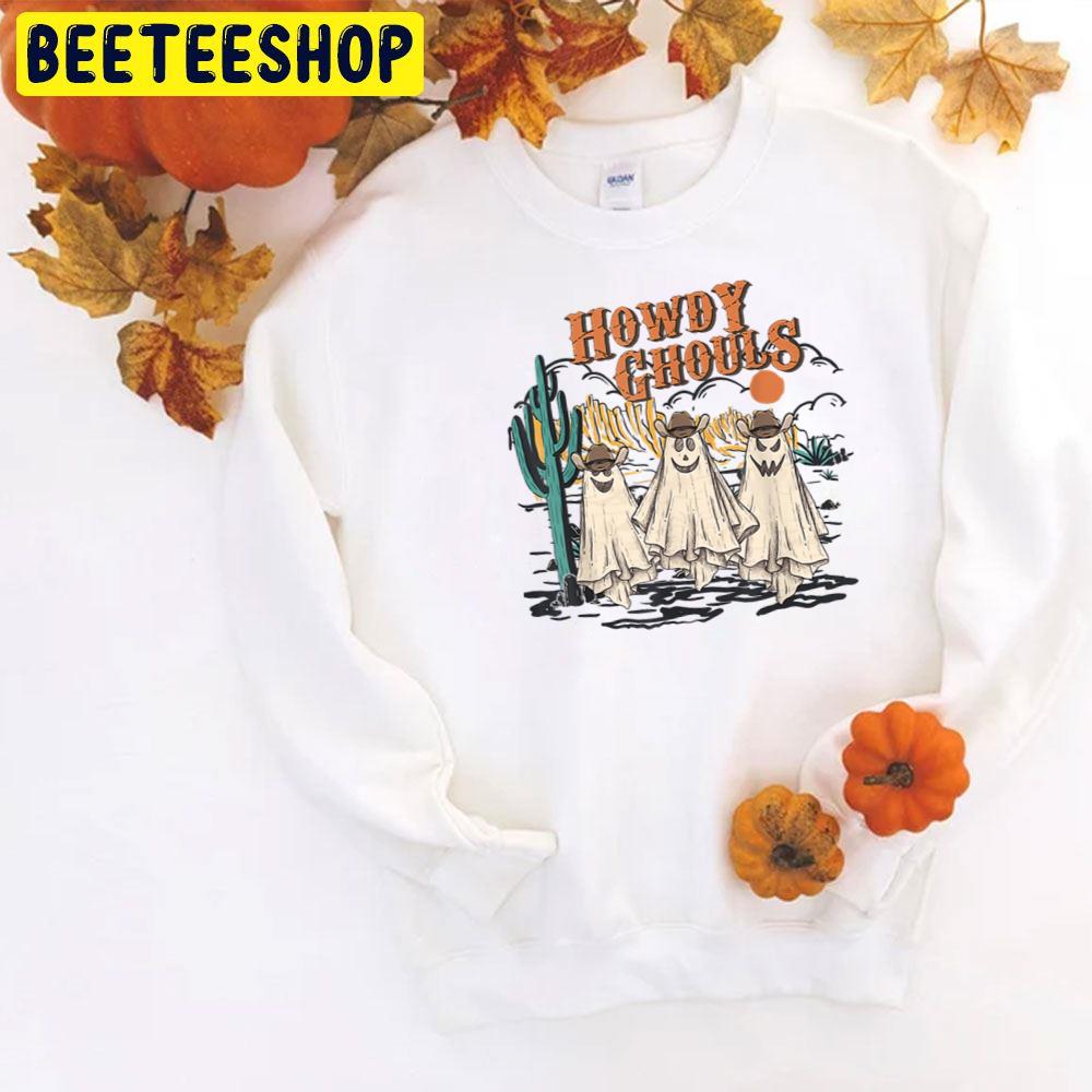 Retro Vintage Howdy Ghouls Cowboy Cowgirl Halloween Trending Unisex T-Shirt Retro Vintage Howdy Ghouls Cowboy Cowgirl Halloween Trending Unisex T-Shirt
