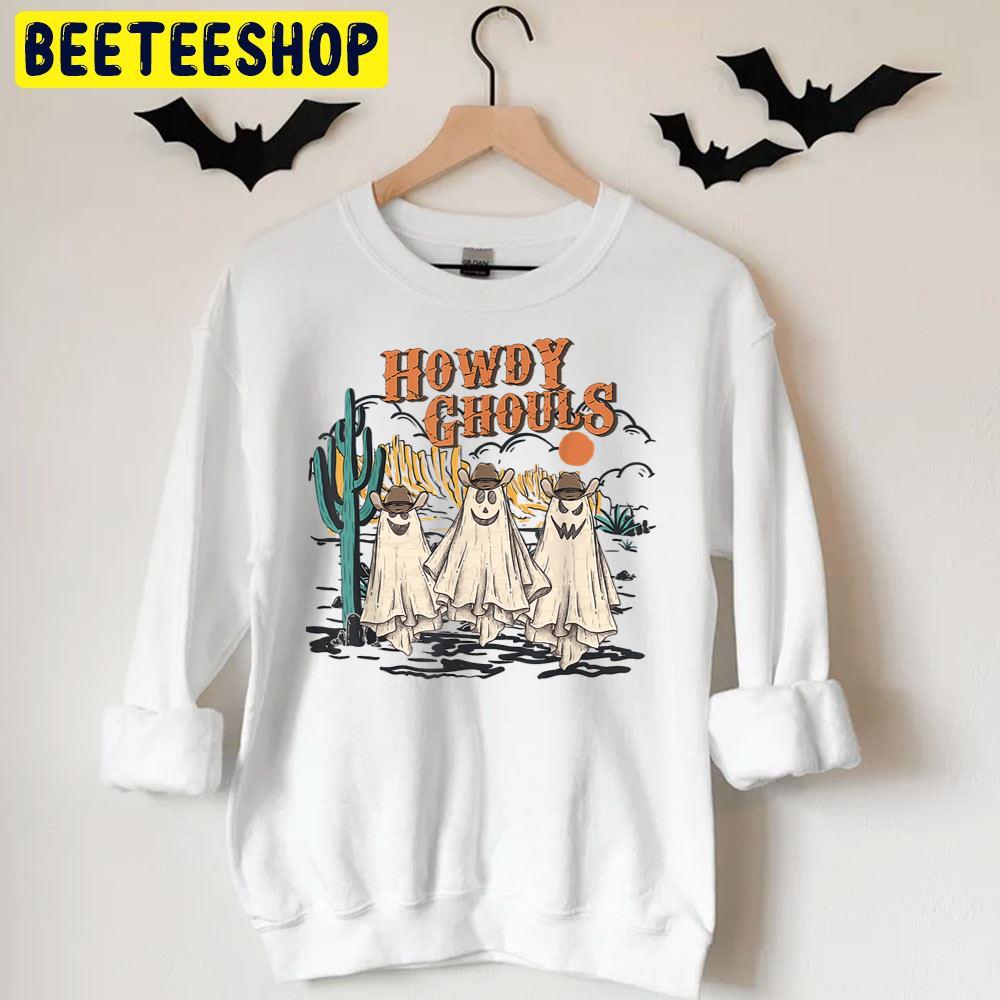 Retro Vintage Howdy Ghouls Cowboy Cowgirl Halloween Trending Unisex T-Shirt Retro Vintage Howdy Ghouls Cowboy Cowgirl Halloween Trending Unisex T-Shirt