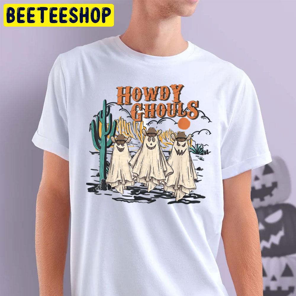 Retro Vintage Howdy Ghouls Cowboy Cowgirl Halloween Trending Unisex T-Shirt Retro Vintage Howdy Ghouls Cowboy Cowgirl Halloween Trending Unisex T-Shirt