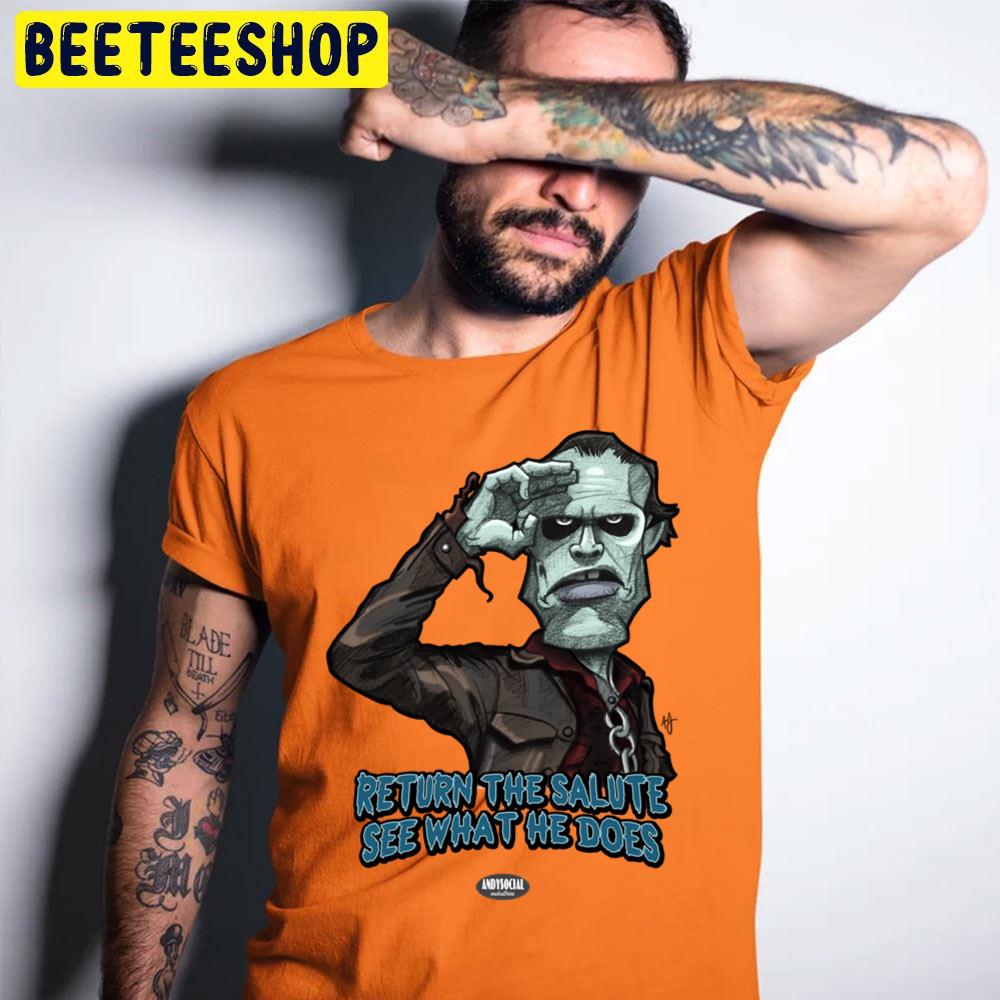 Return The Salute See What He Doesbub Halloween Trending Unisex T-Shirt Return The Salute See What He Doesbub Halloween Trending Unisex T-Shirt