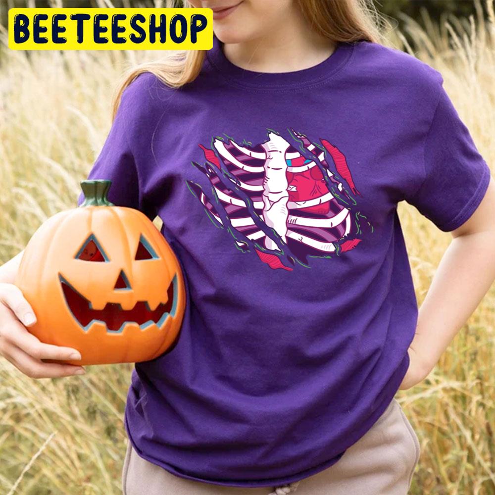 Rib Cage Bones And Heart Zombie Trending Unisex T-Shirt Rib Cage Bones And Heart Zombie Trending Unisex T-Shirt