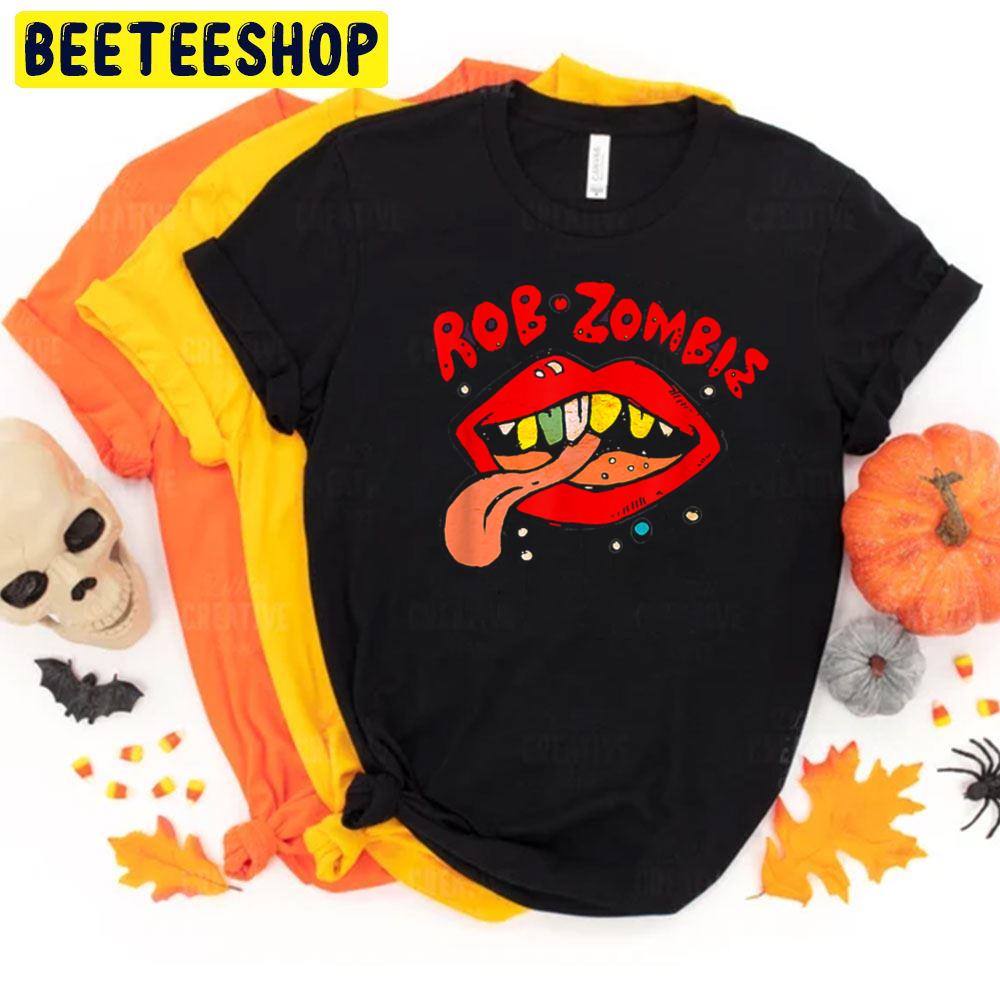 Rob Fansart Blue Zombie Dark Red Ghost Lips Retro Vintage Trending Unisex T-Shirt Rob Fansart Blue Zombie Dark Red Ghost Lips Retro Vintage Trending Unisex T-Shirt